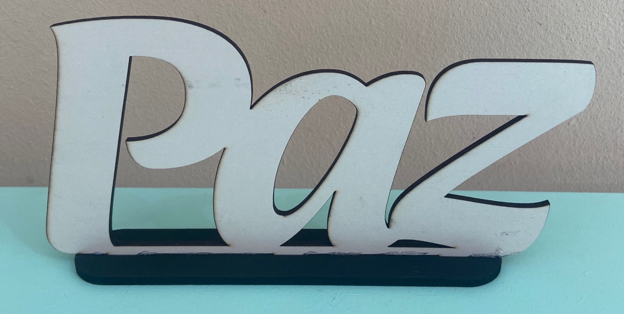 Paz  Mdf Display Mesa - Liviarts Criativa
