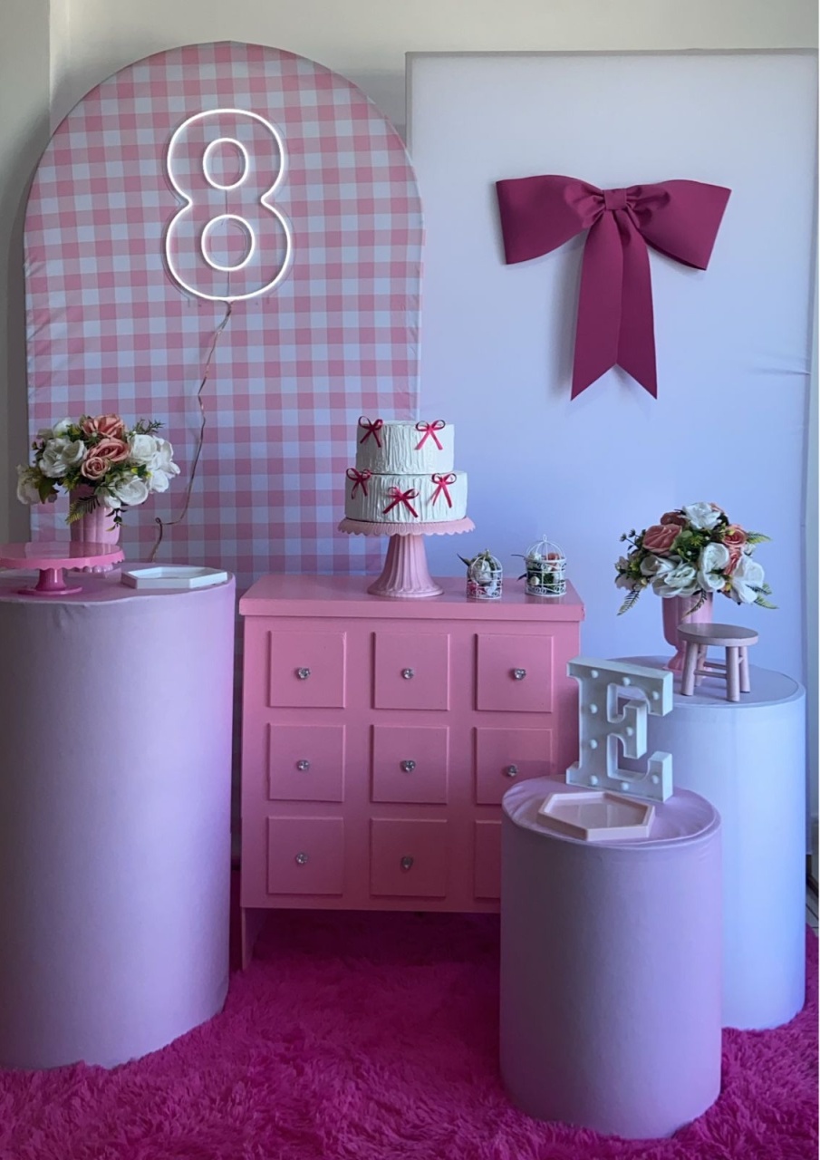 Xadrez Rosa Com Laços Kit Diamante - Liviarts Criativa
