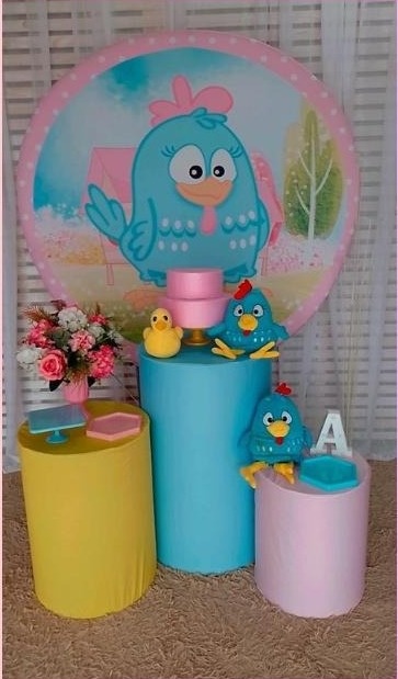 Galinha Pintadinha Rosa Kit Prata - Liviarts Criativa