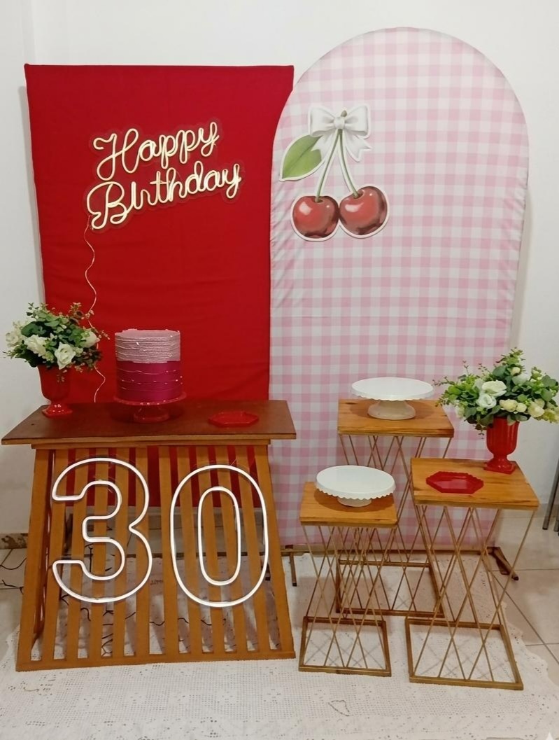 Cereja Kit Ouro Com Add dos Numeros de Led - Liviarts Criativa
