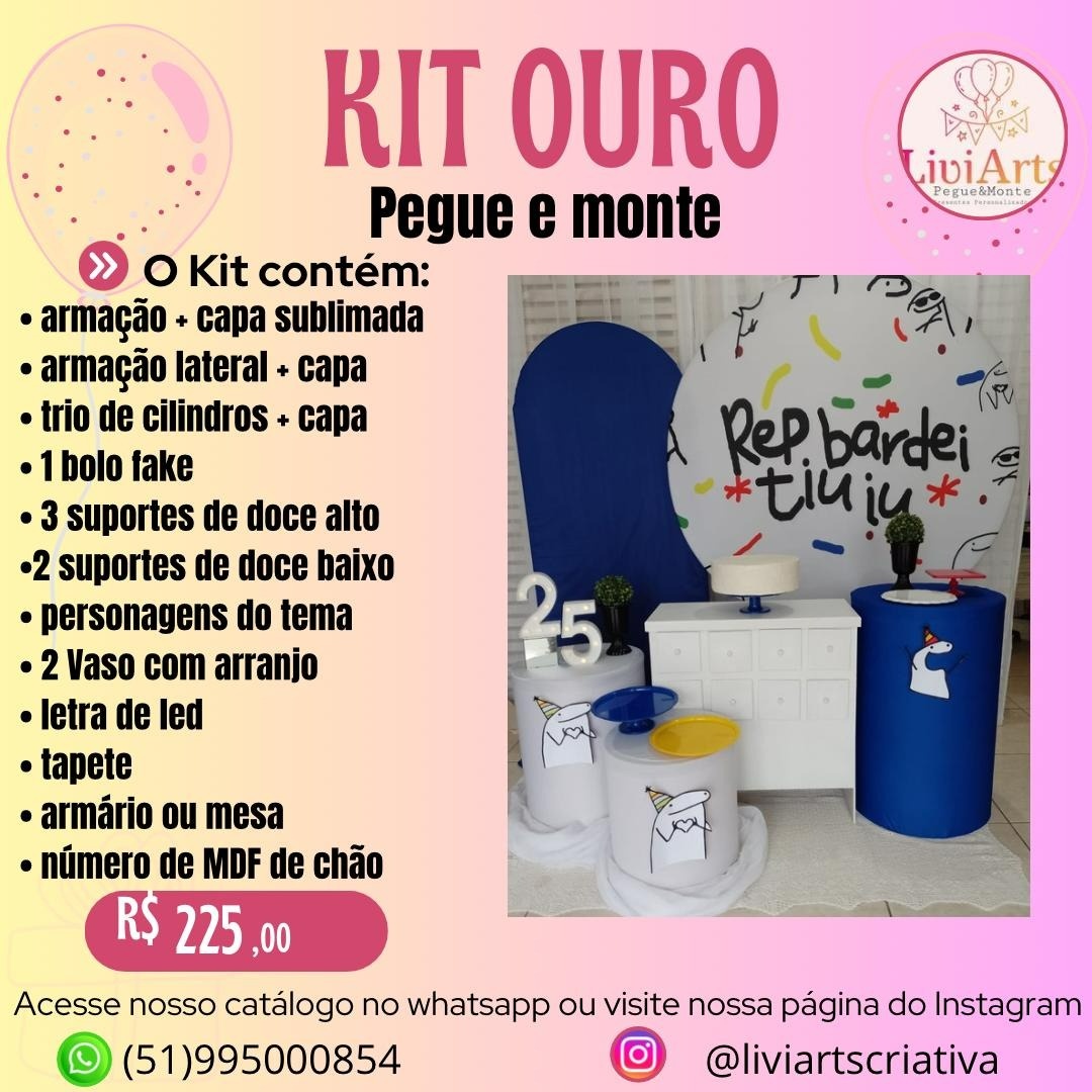 Bento Flork Kit Ouro - Liviarts Criativa