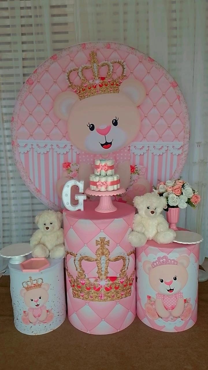 Chá de Bb Ursa Princesa Kit Prata - Liviarts Criativa