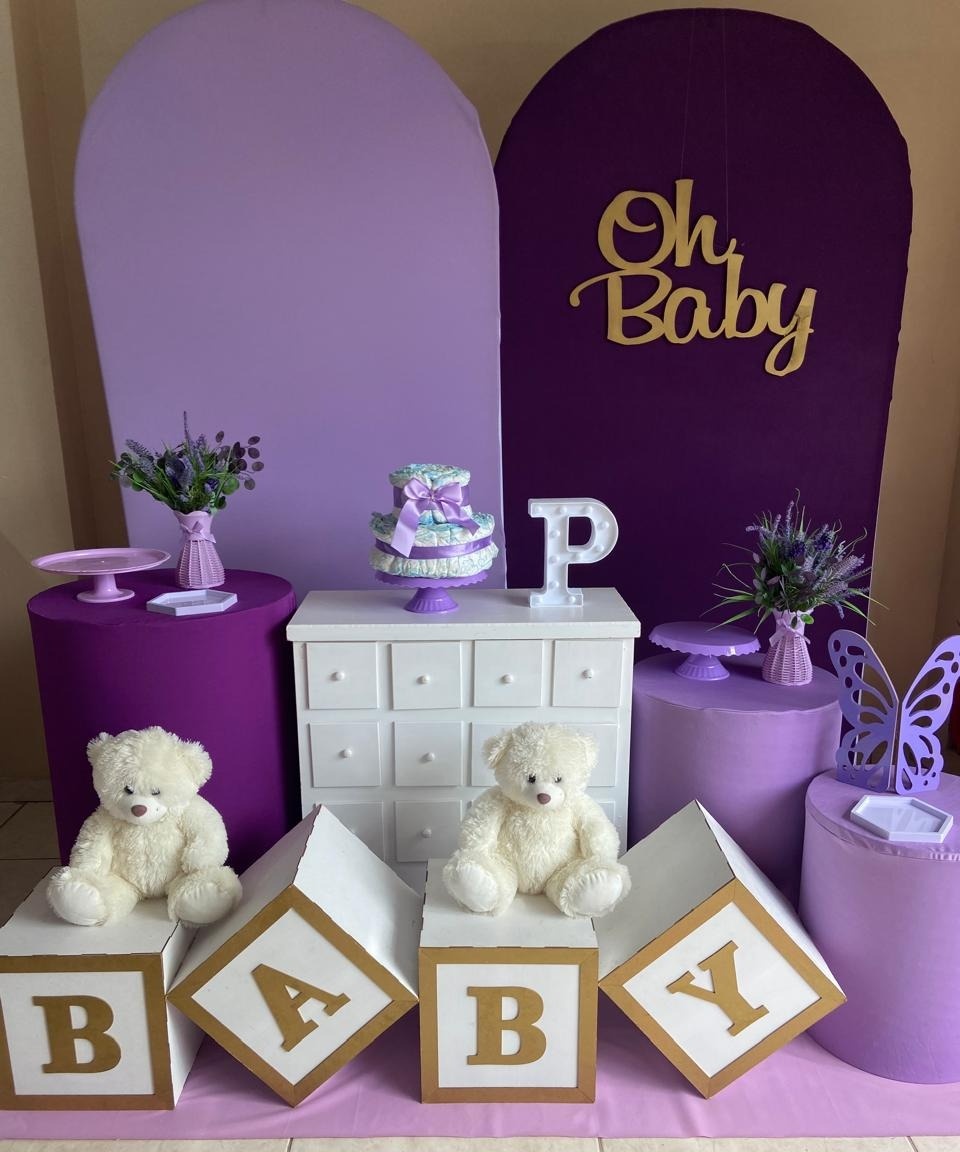 Chá Bb  Oh Baby Lilas/Roxo Kit Diamante - Liviarts Criativa