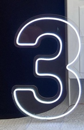 Numero 3 de Led Acrilico de Chão - Liviarts Criativa