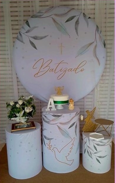 Batizado Branco/Verde - Liviarts Criativa