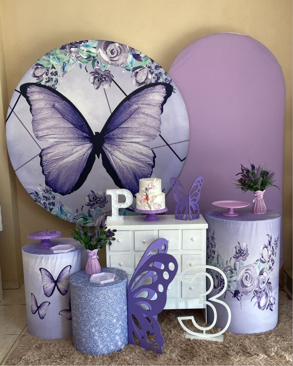 Jardim /Borboleta Lilas Kit Ouro - Liviarts Criativa