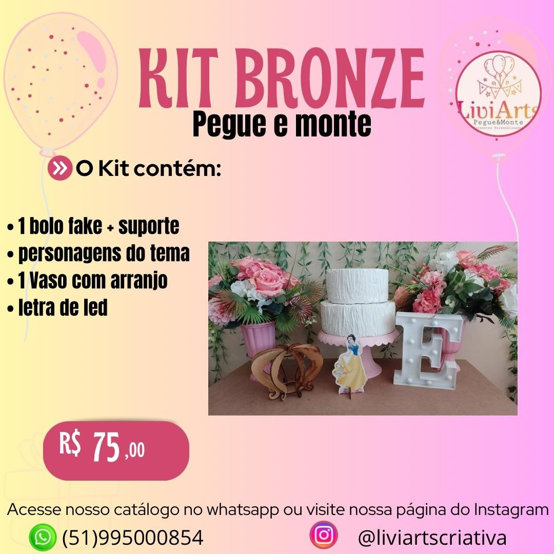 Branca de Neve Kit Bronze - Liviarts Criativa