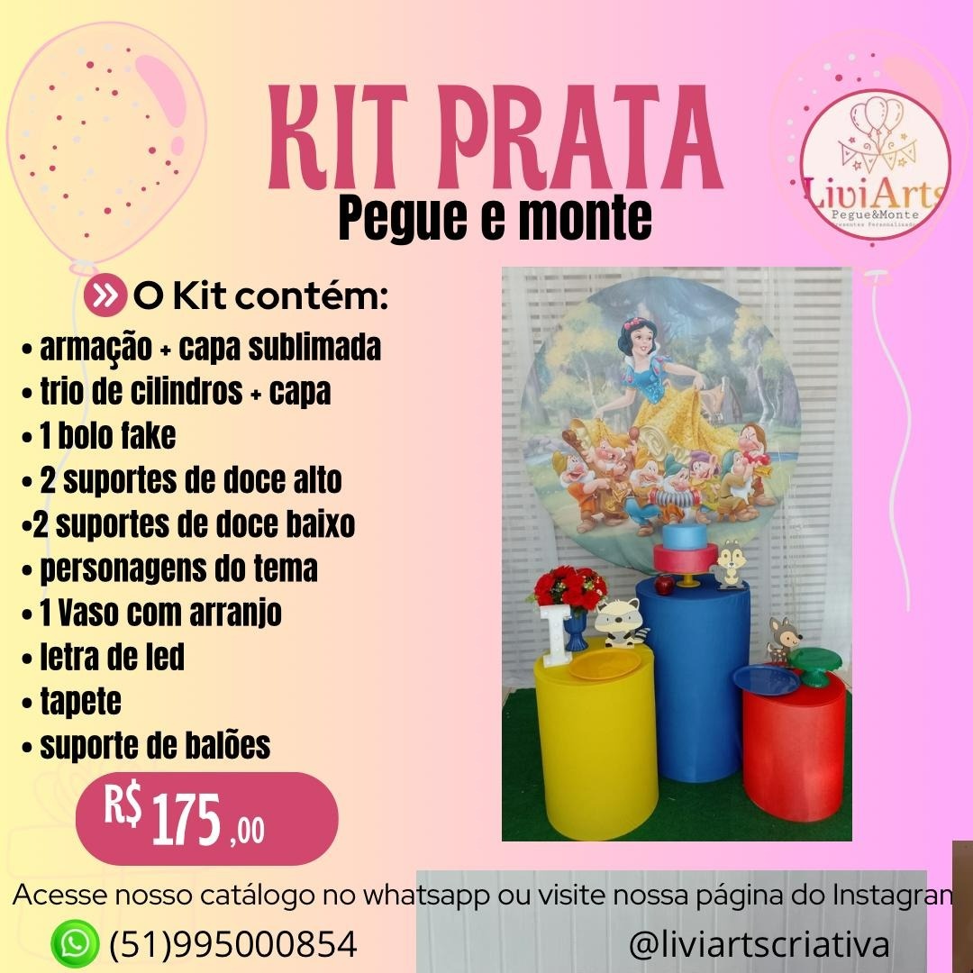 Branca de Neve Kit Prata - Liviarts Criativa