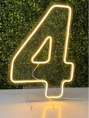 Numero 4 de Led Acrilico 40 Cm - Liviarts Criativa