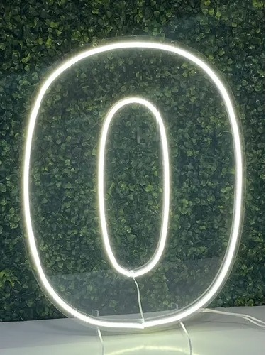 Numero  0 de Led Acrilico 40 Cm - Liviarts Criativa