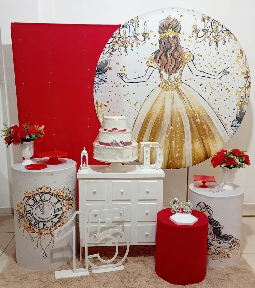 15 Anos Vermelho Kit Ouro - Liviarts Criativa