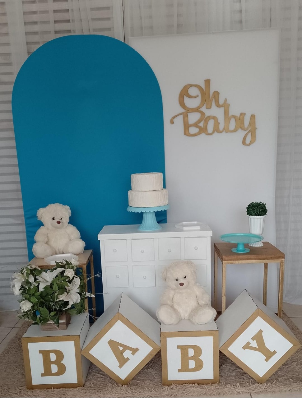 Chá de Bb Branco E Azul Kit Diamante - Liviarts Criativa