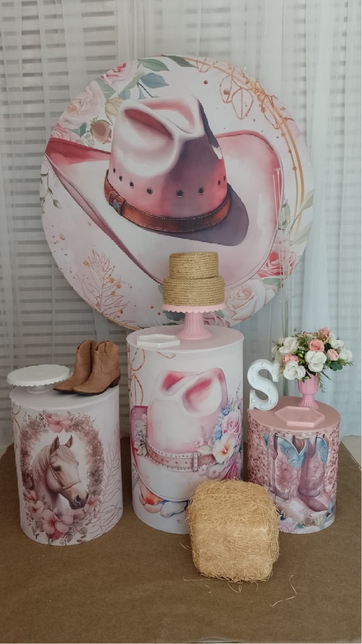 Boiadeira Rosa Kit Prata - Liviarts Criativa