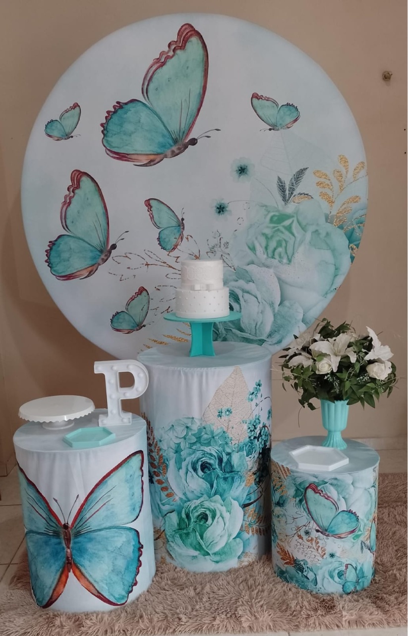 Borboleta Verde Clara Kit Prata - Liviarts Criativa