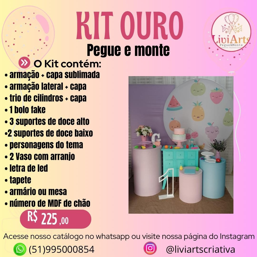 Frutinhas Kit Ouro - Liviarts Criativa