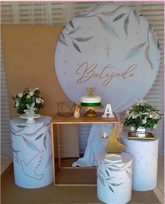 Batizado Verde/ Dourado Kit Ouro - Liviarts Criativa