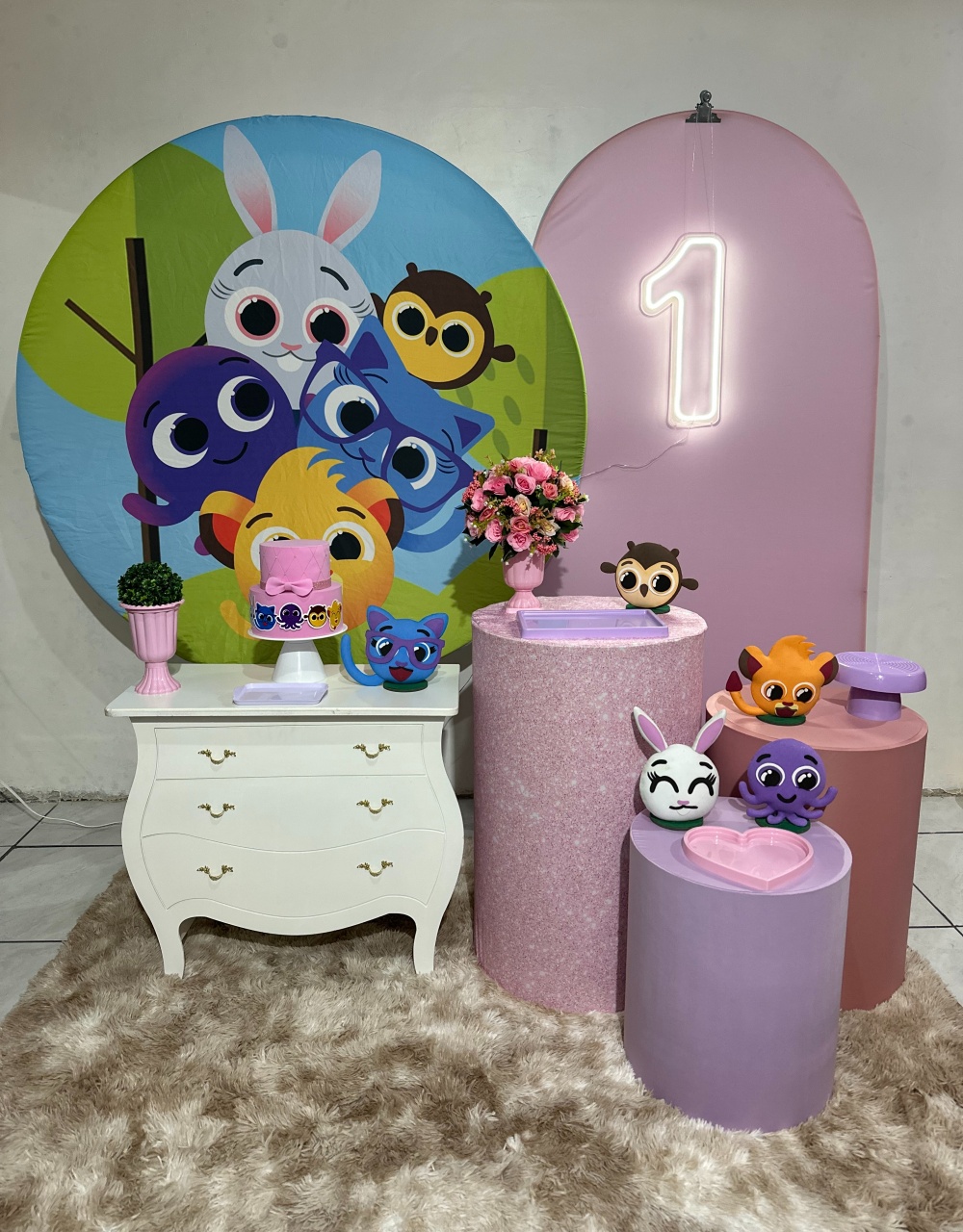 Kit 3 Bolofofos Capas Lisas Menina Com Número Led  - Michi Pegue e Monte