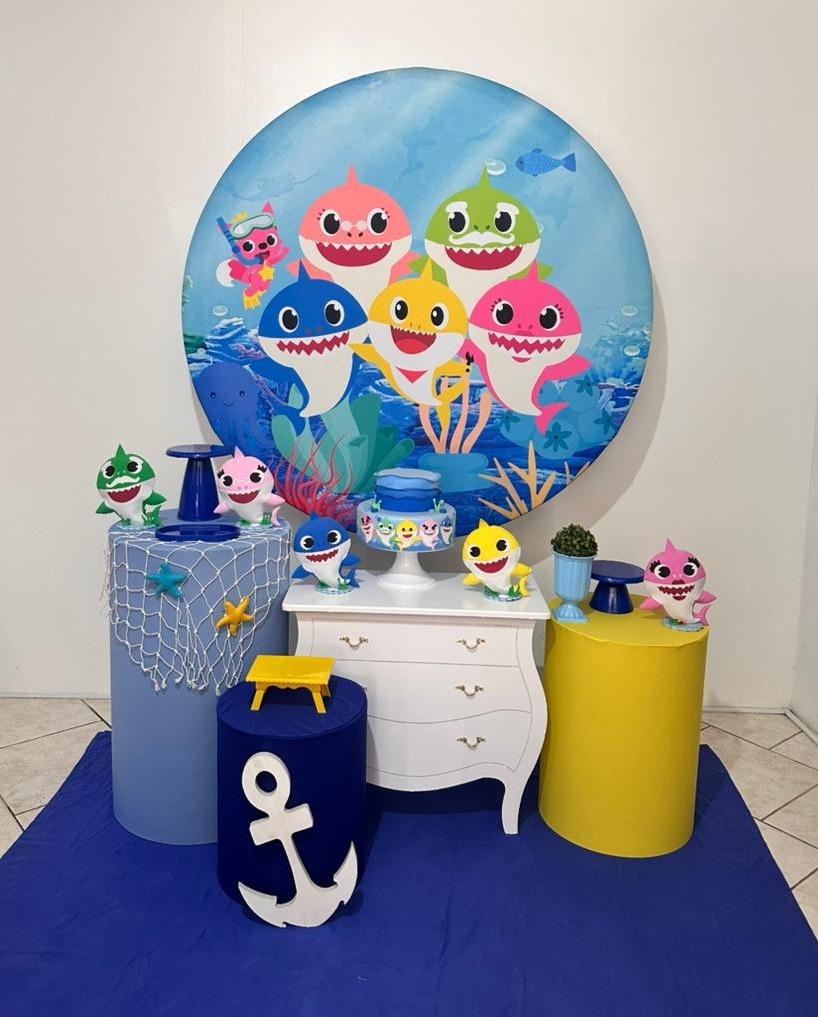 Kit 2 Baby Shark Menino  - Michi Pegue e Monte