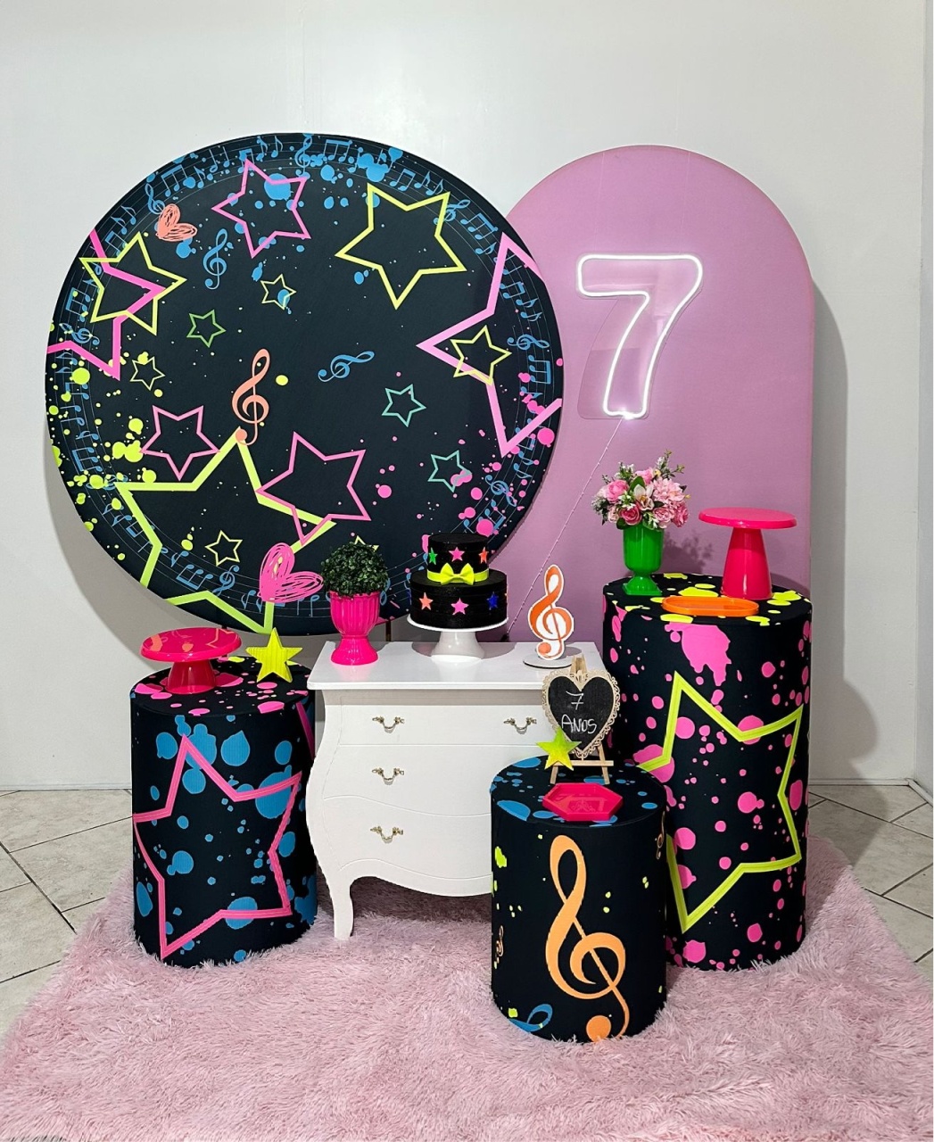 Kit 3 Neon Estrelas - Michi Pegue e Monte