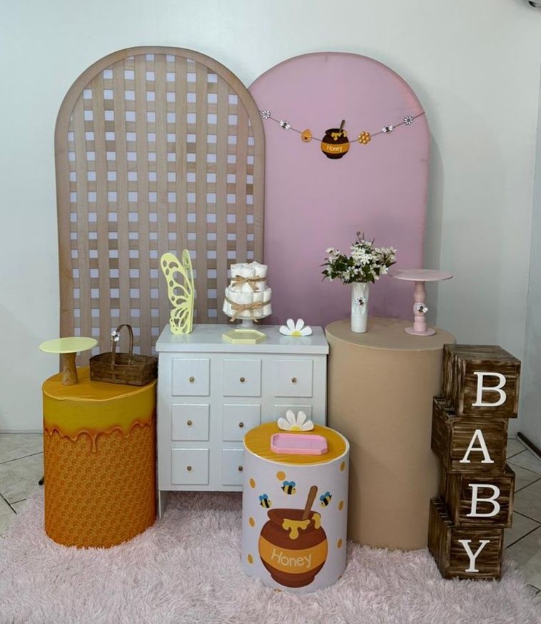 Kit Encanto Rosa Abelinha Com Cubos - Michi Pegue e Monte