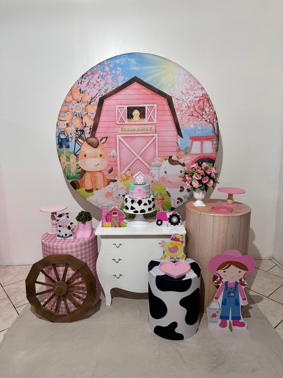 Kit 2 Fazendinha Rosa  - Michi Pegue e Monte