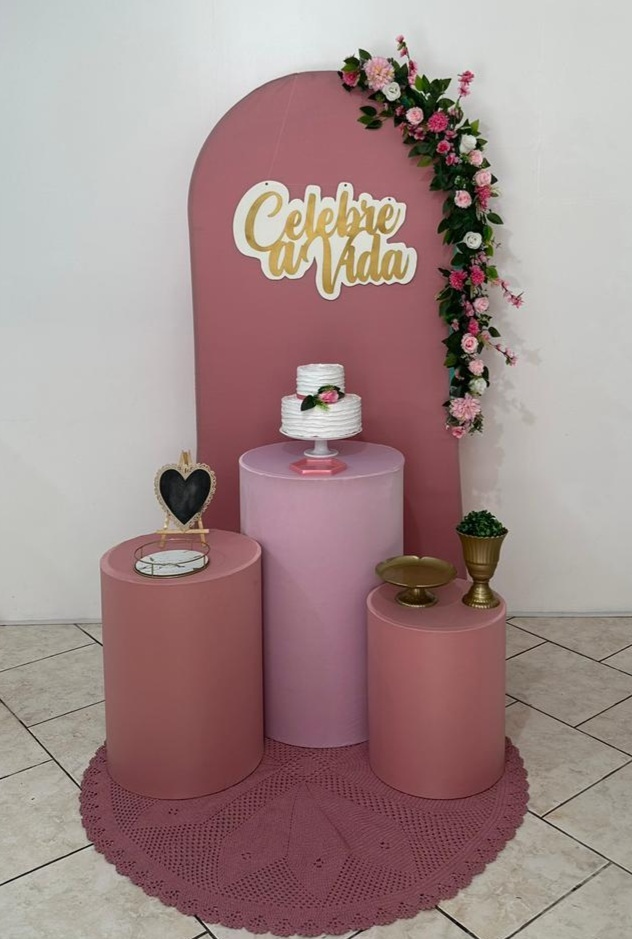 Kit Trio de Cilindro Rose Celebre A Vida  - Michi Pegue e Monte