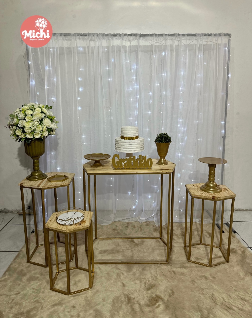 Kit Leds Painel Quadrado Mesa Ferro Confirmação Ou Batizado  - Michi Pegue e Monte