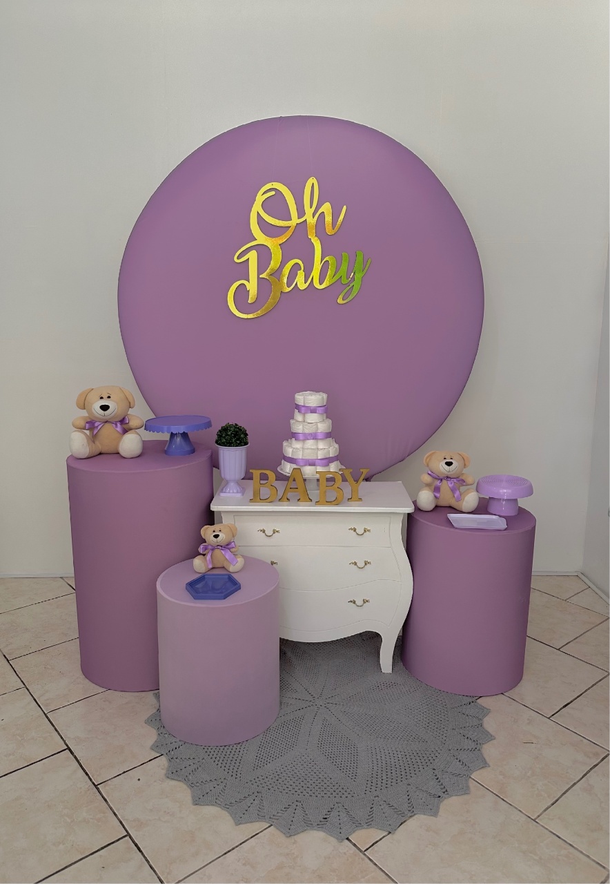 Kit 2 Lilás E Roxo Chá de Bebê  - Michi Pegue e Monte