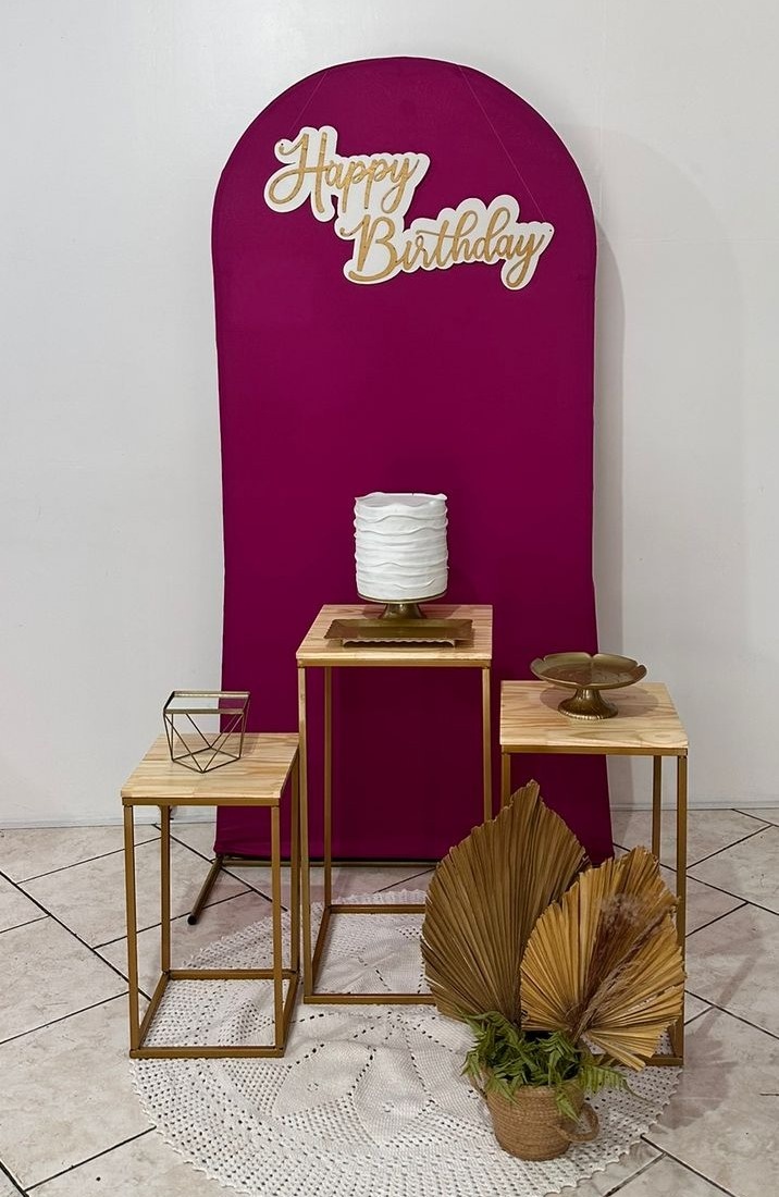 Kit Trio de Mesa Quadrada Fucsia - Michi Pegue e Monte