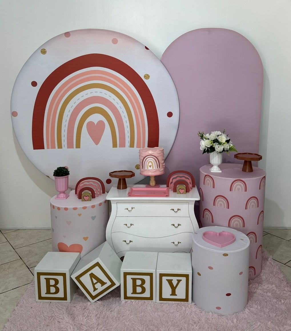 Kit 3 Arco Íris Boho Cubos Baby - Michi Pegue e Monte