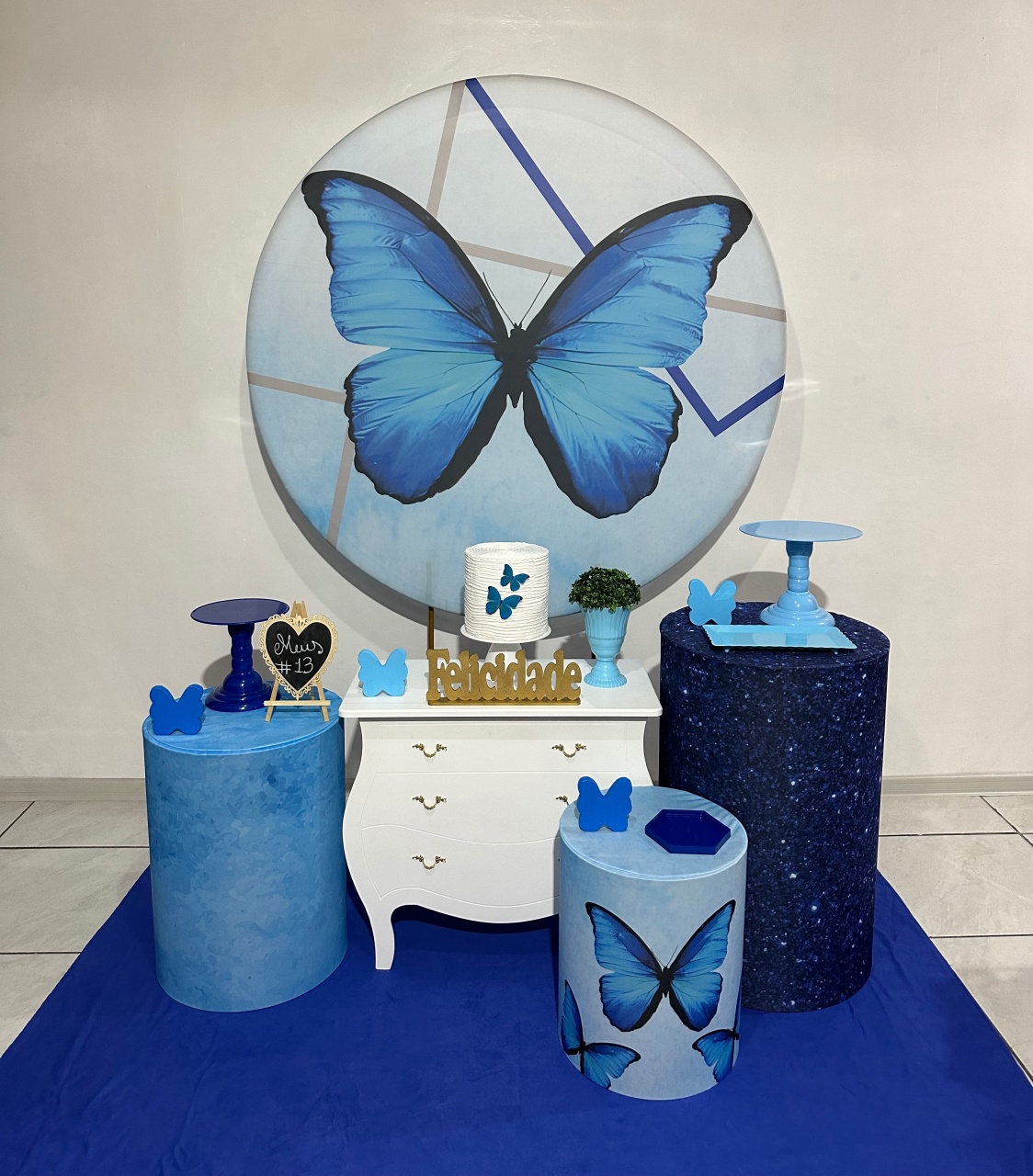 Kit 2 Borboleta Azul - Michi Pegue e Monte