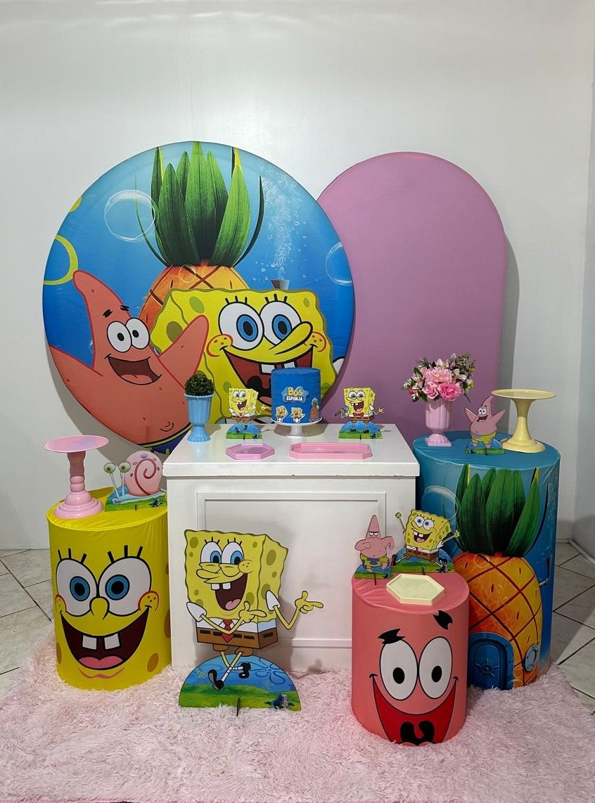 Kit 4 Bob Esponja Menina Capas Estampada  - Michi Pegue e Monte