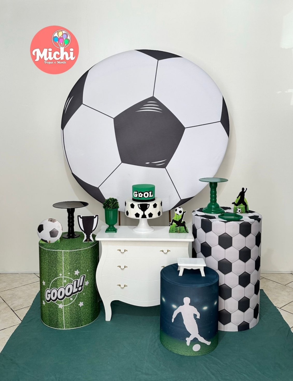 Kit 2 Futebol Branco  - Michi Pegue e Monte