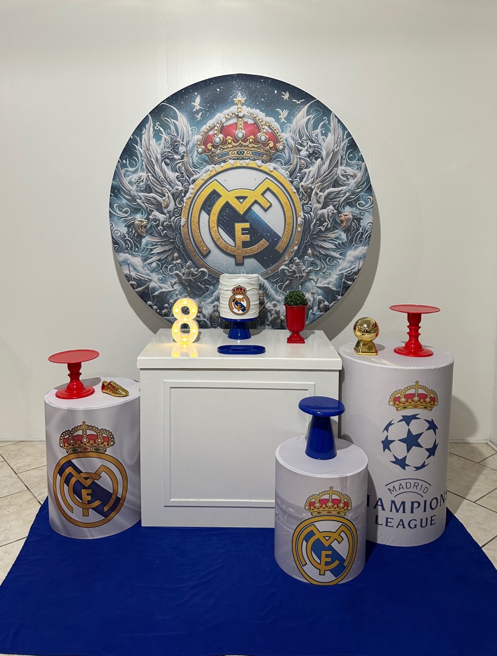 Kit 2 Real Madrid Mesa Branca  - Michi Pegue e Monte
