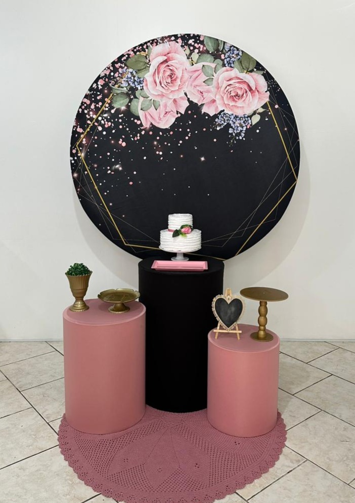 Kit 1 Flor Preto Com Rose  - Michi Pegue e Monte