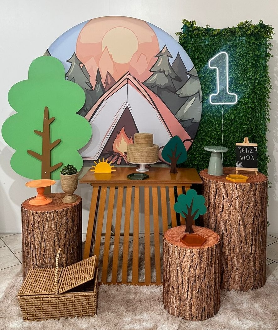 Kit 4 Acampamento Capas Tronco Com Árvore  - Michi Pegue e Monte