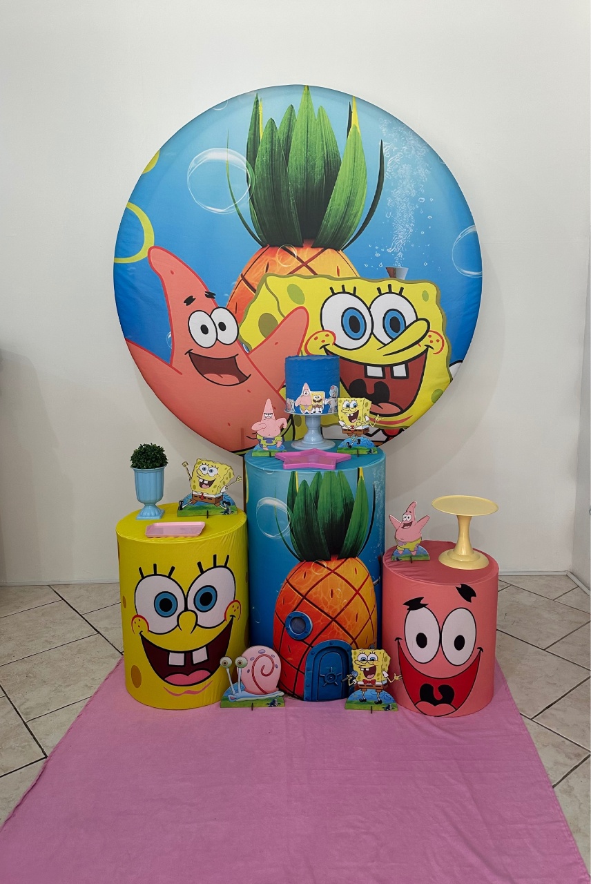 Kit 1 Bob Esponja Menina Capas Estampada - Michi Pegue e Monte