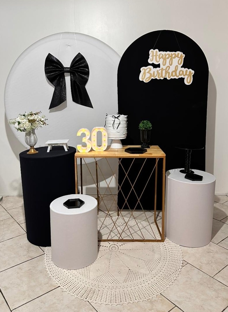 Kit 4 Preto E Branco Com Laço  - Michi Pegue e Monte