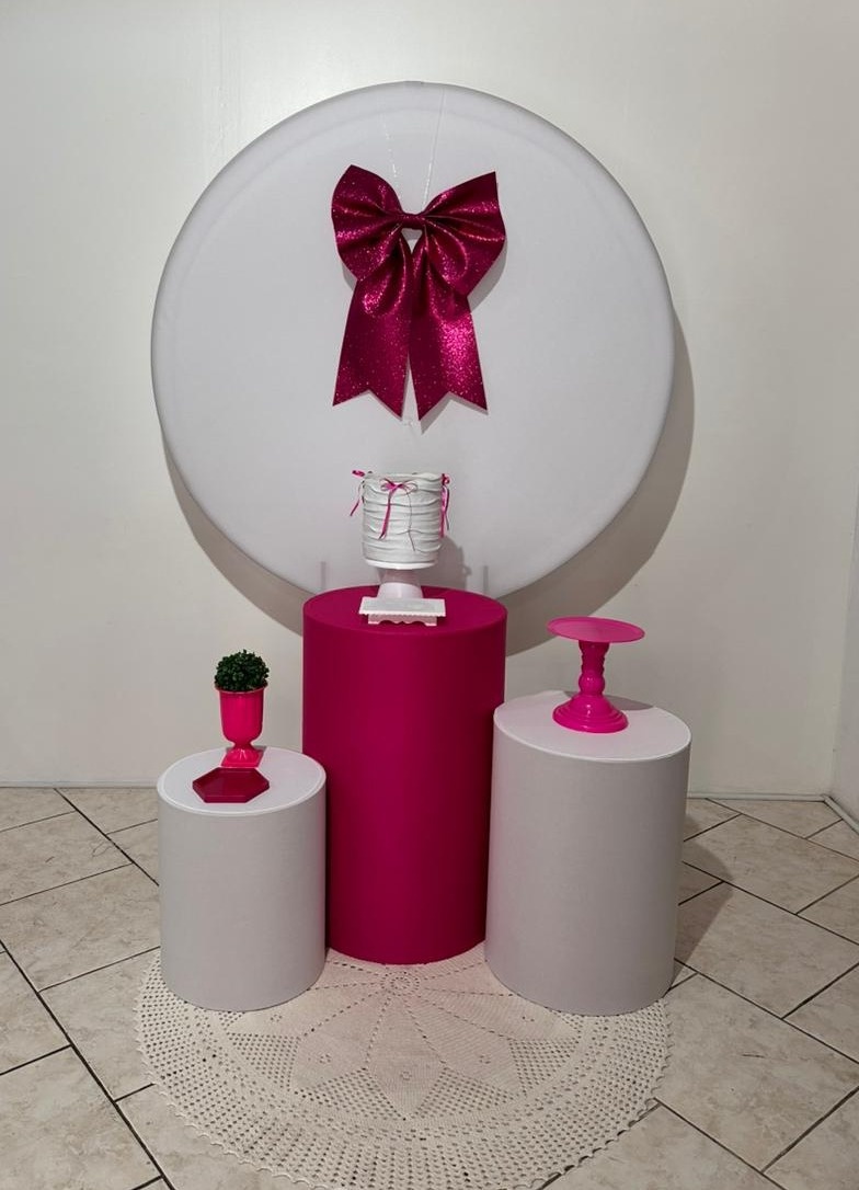 Kit 1 Rosa E Branco Com Laço - Michi Pegue e Monte