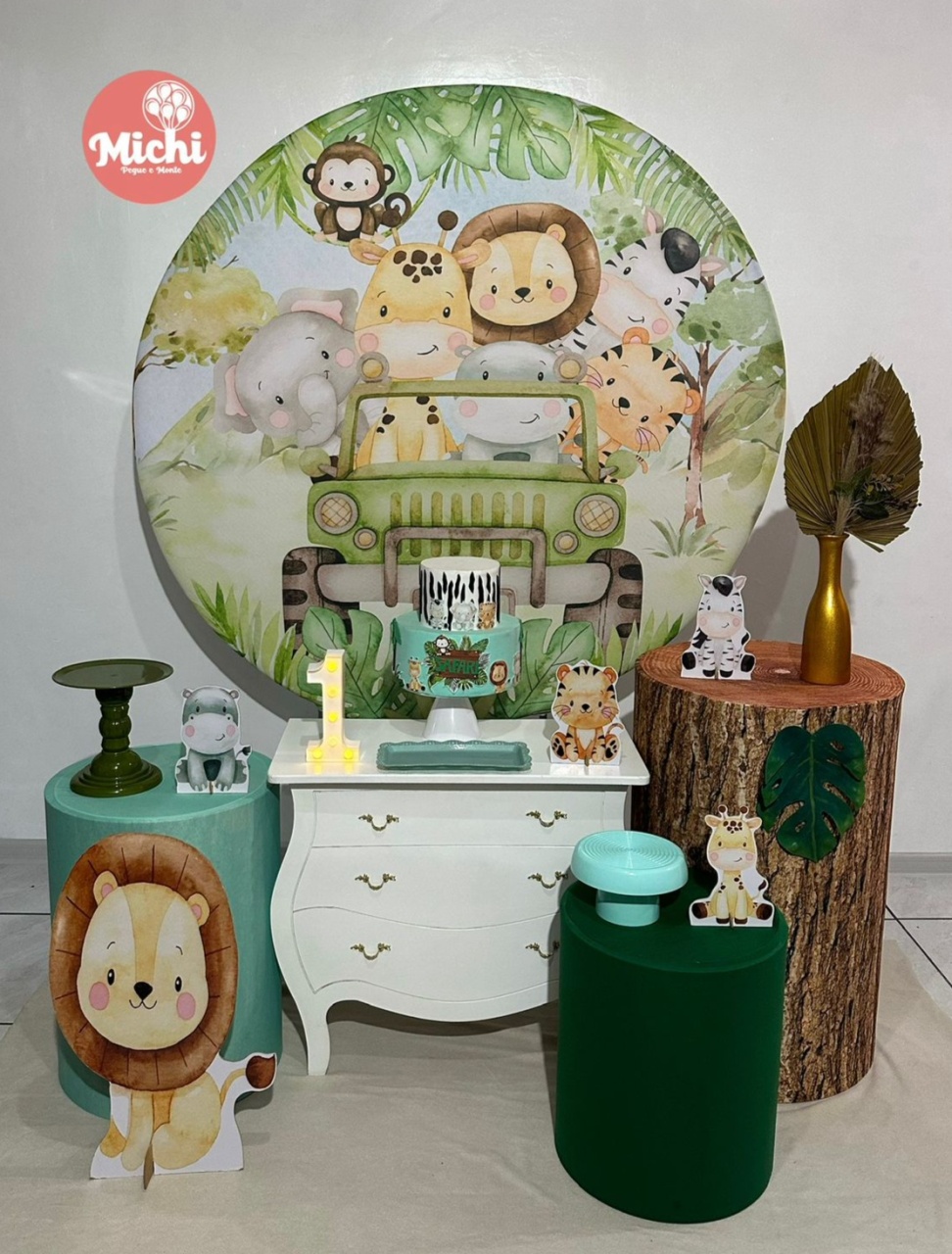 Kit 2 Safari Com Muro Verde   - Michi Pegue e Monte