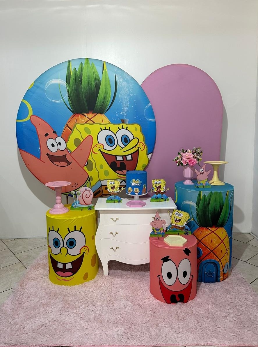 Kit 3 Bob Esponja Menina Capas Estampada  - Michi Pegue e Monte