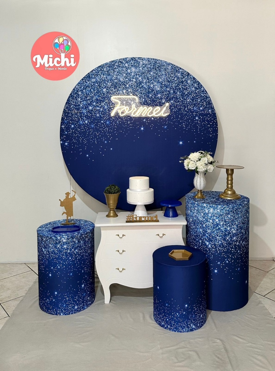 Kit 2 Azul Escuro Gliter Formei - Michi Pegue e Monte