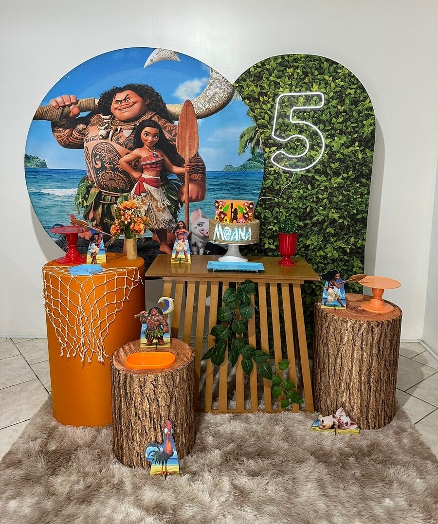 Kit 4 Moana Com Paínel Lateral Verde - Michi Pegue e Monte