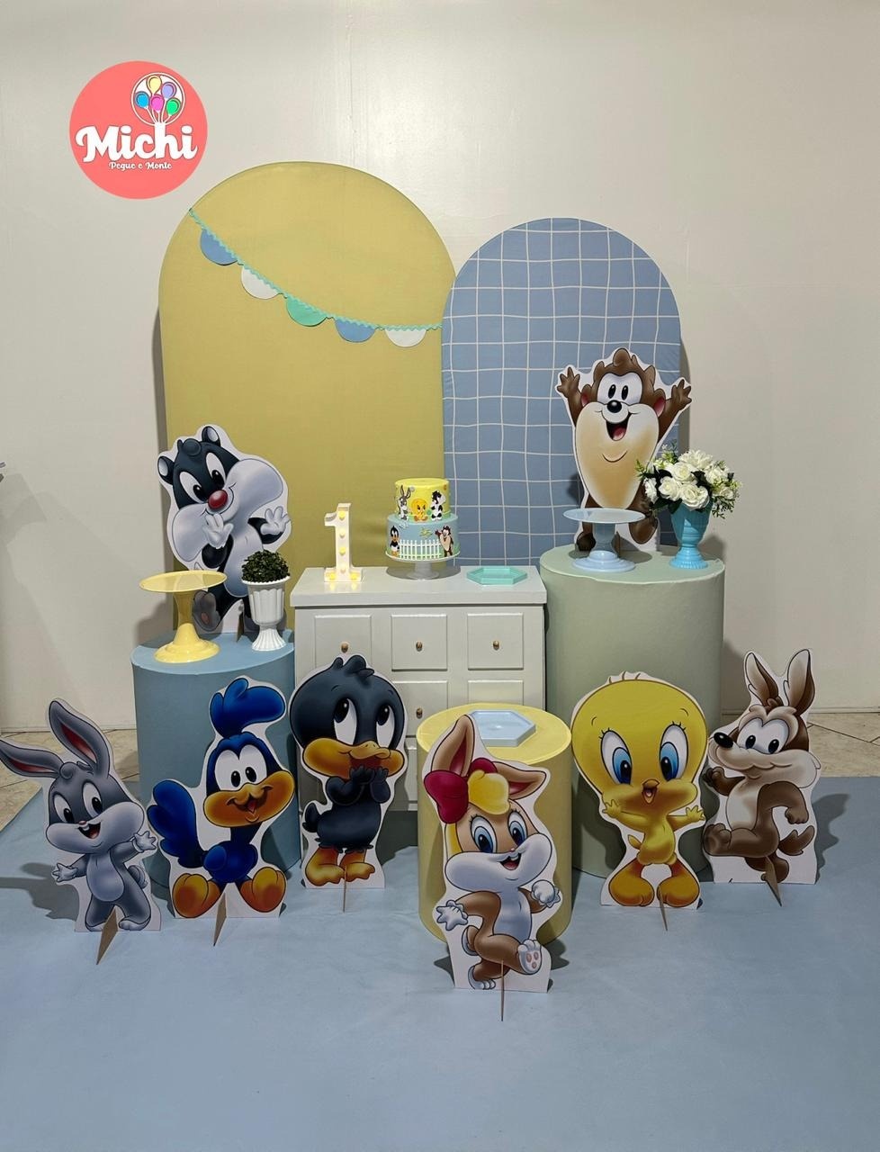 Kit Encanto Baby Looney Tunes Menino  - Michi Pegue e Monte