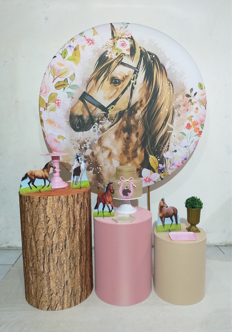 Kit 1 Cavalo Rosa - Michi Pegue e Monte