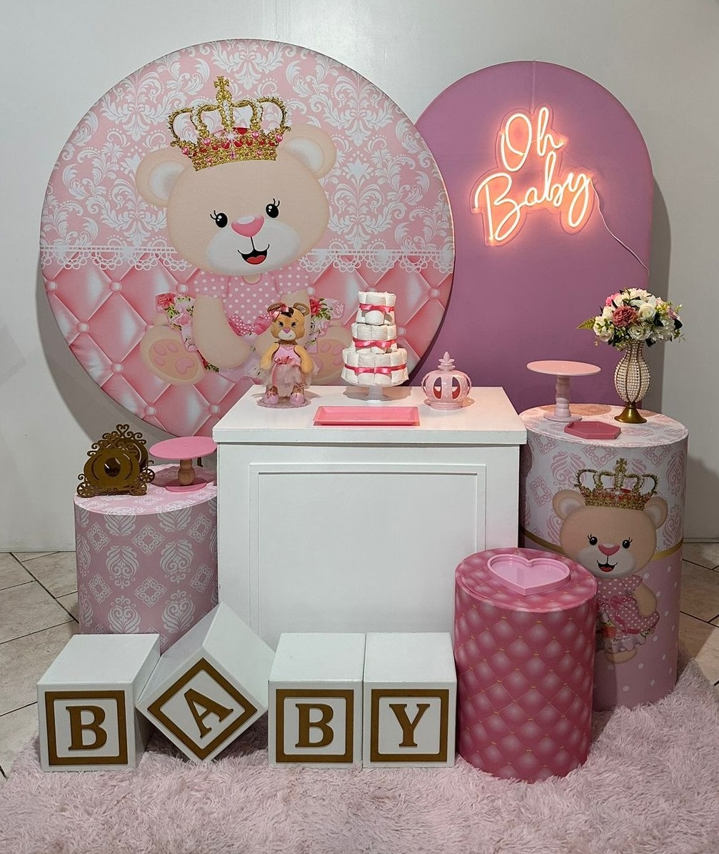 Kit 4 Ursinha Princesa Capas Estampadas Com Cubos Baby - Michi Pegue e Monte