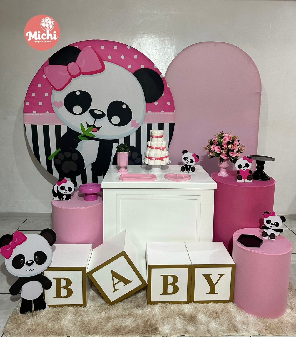 Kit 4 Ursinha Panda  - Michi Pegue e Monte