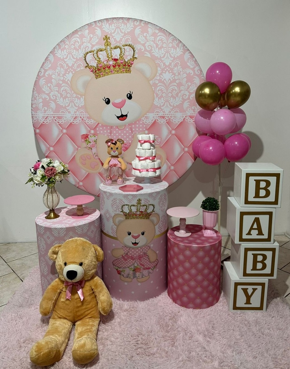 Kit Ursinha Princesa Com Cubo Baby - Michi Pegue e Monte
