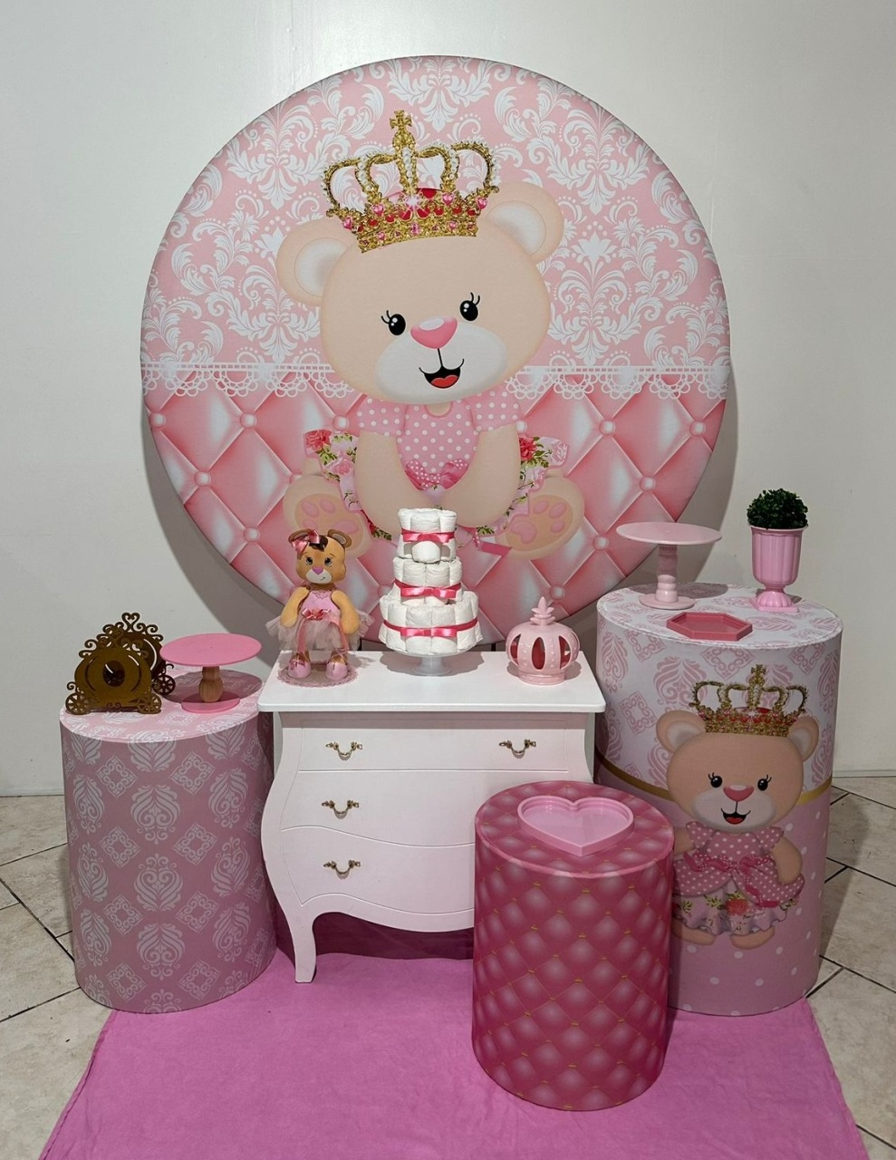 Kit 2 Ursinha Princesa Capas Estampadas - Michi Pegue e Monte