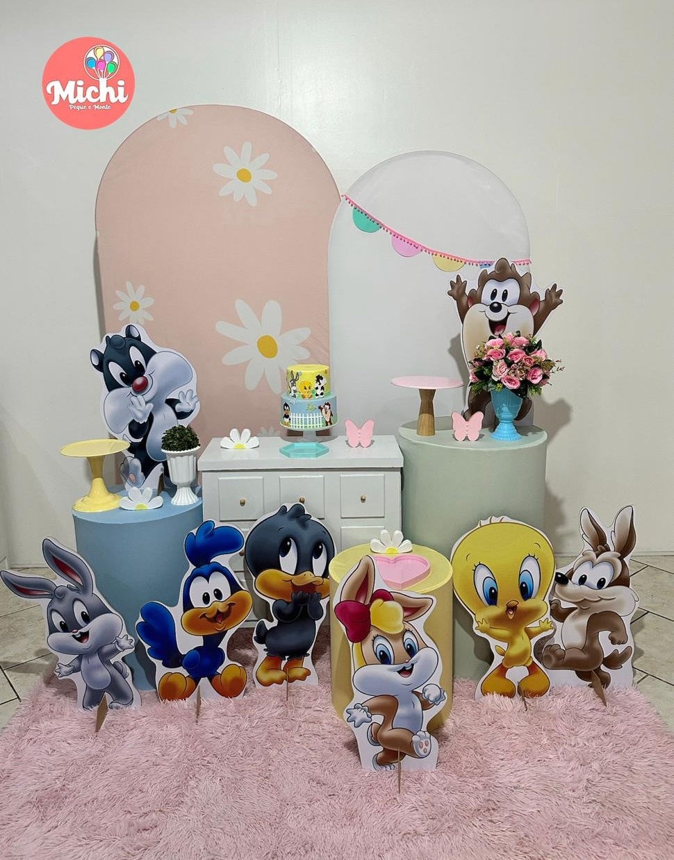 Kit Encanto Baby Looney Tunes Menina - Michi Pegue e Monte